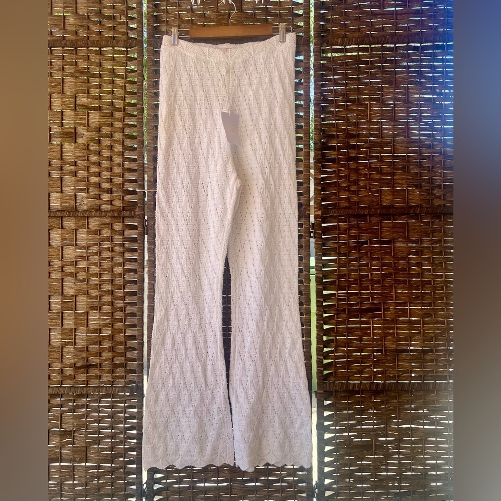 WAYF Womens High Rise Open Stitch Straight Leg Pants - Picture 3 of 3